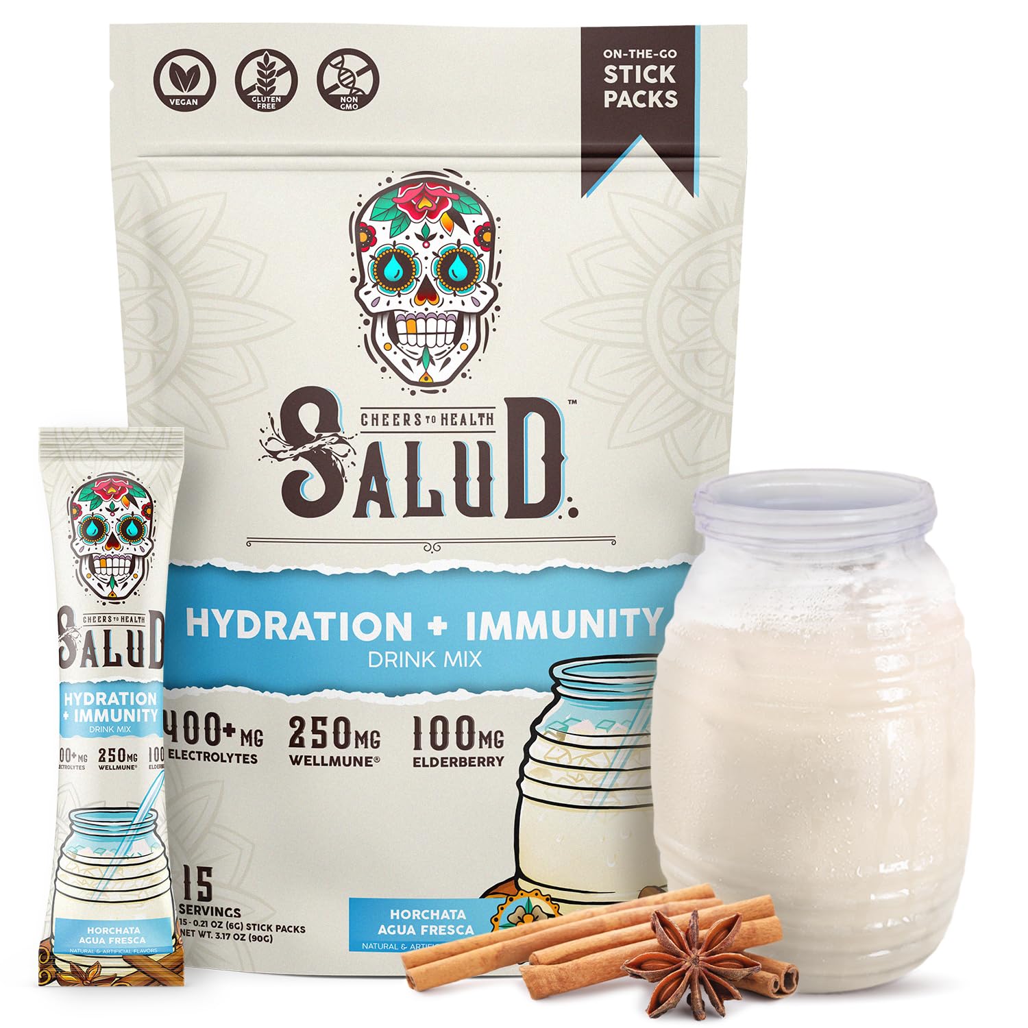 Taste Salud paquete horchata, práctico para hidratarse en tu rutina diaria.