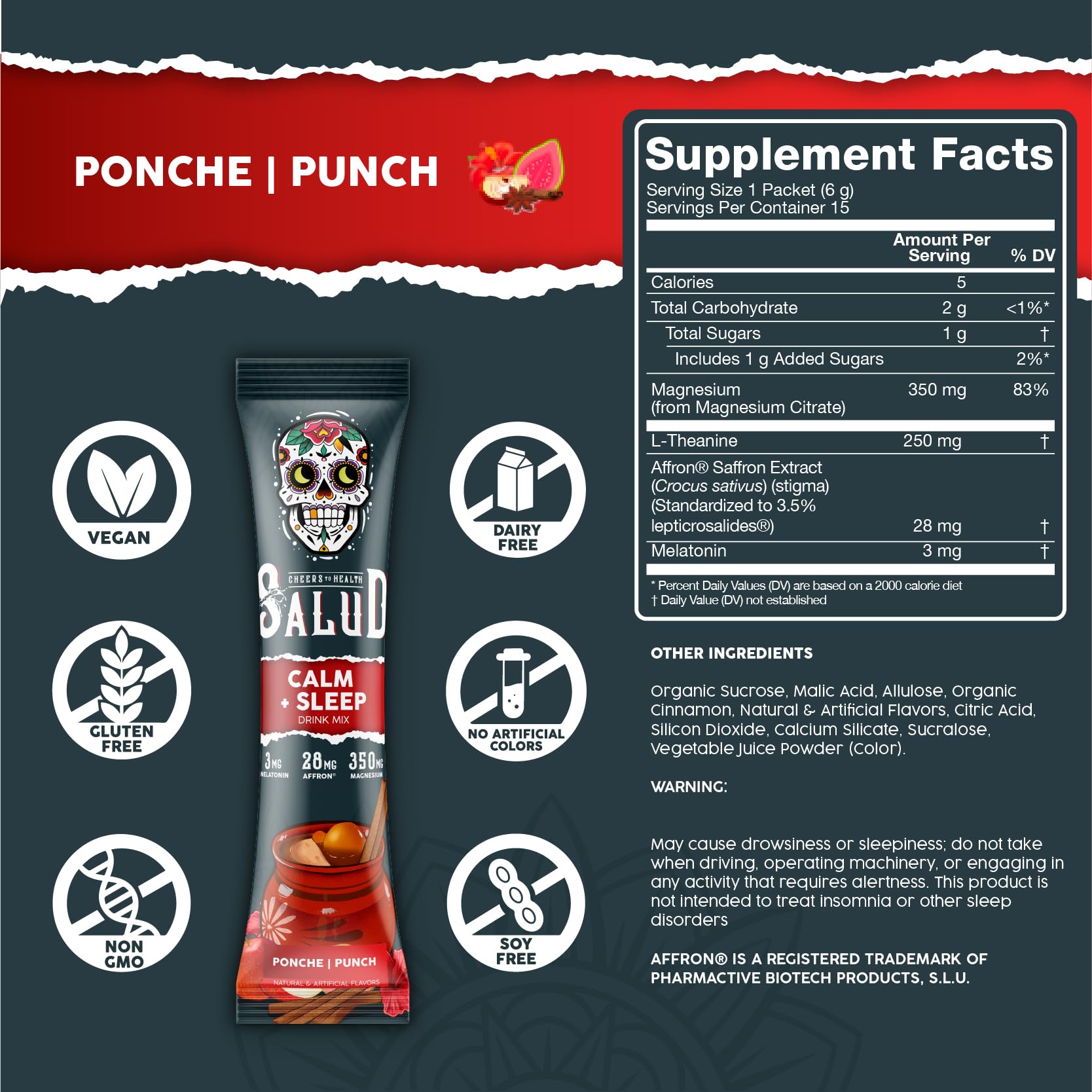 Taste Salud ponche listo en vaso, sabor reconfortante para beber con calidez nocturna.