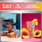 Taste Salud sabores agua fresca melocoton limonada: experiencia refrescante para despertar la mañana.