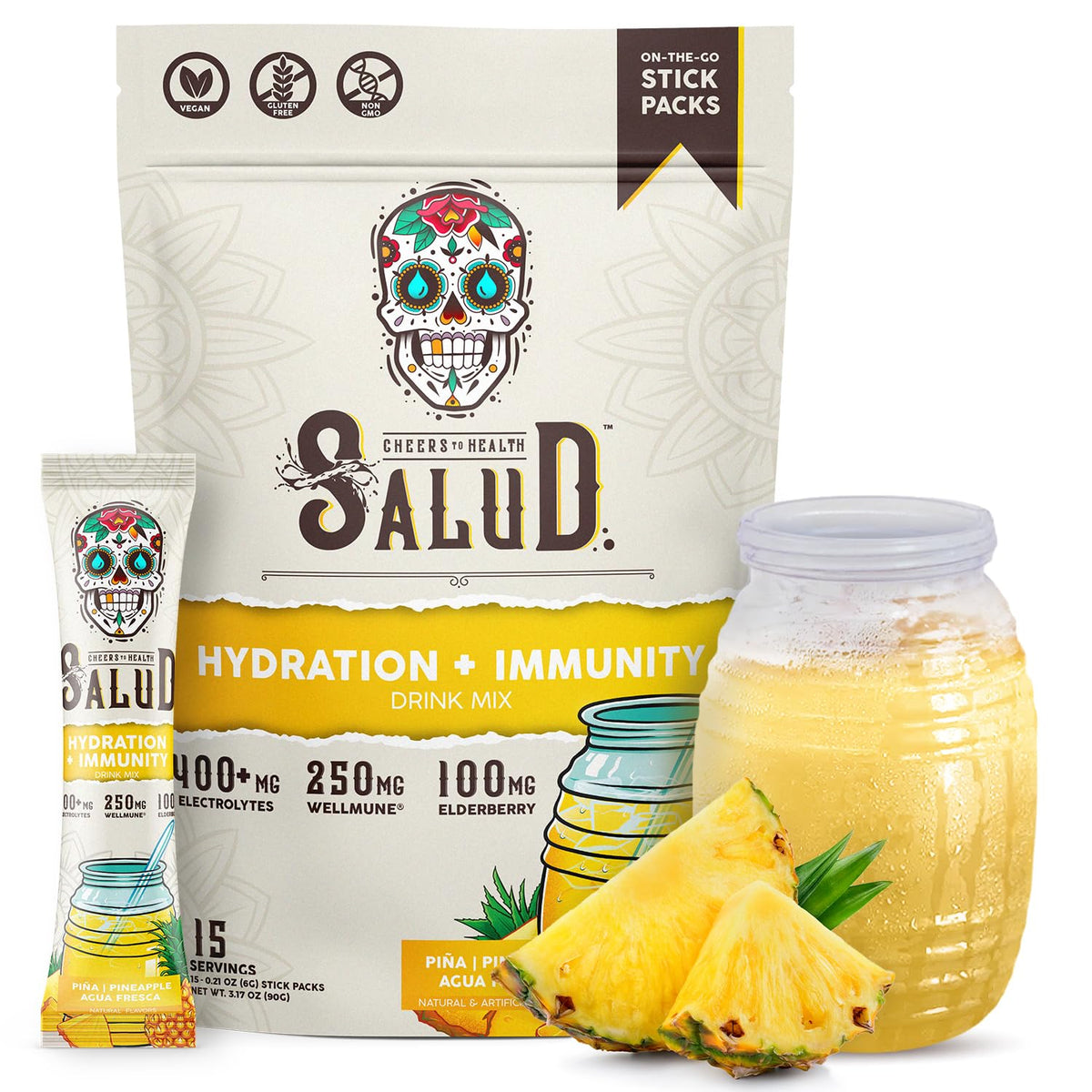 Taste Salud 2-en-1 hidrata y energiza, ideal para llevar.