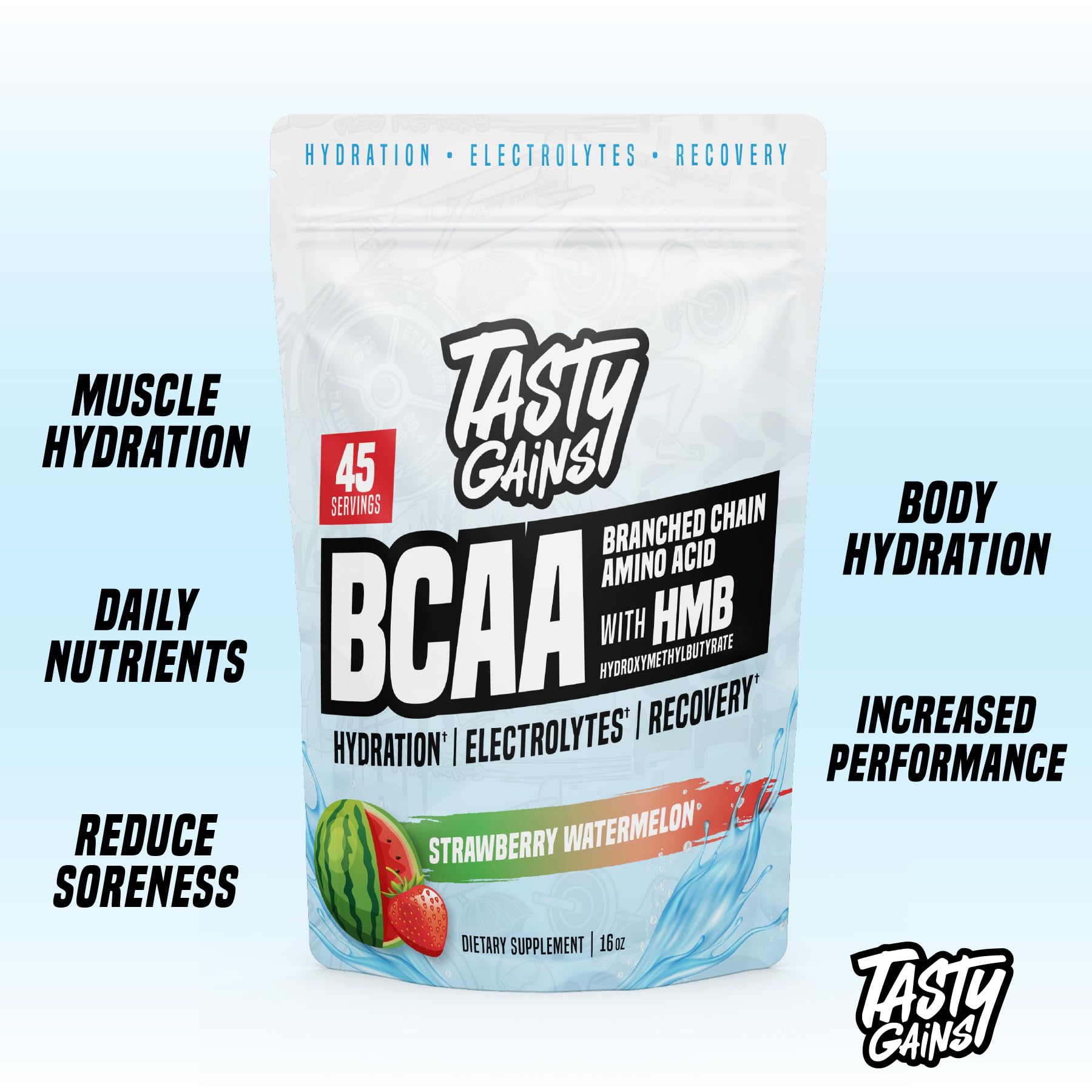 TASTY GAINS, polvo durante entrenamiento, apoya hidratación y concentración para sesiones intensas.