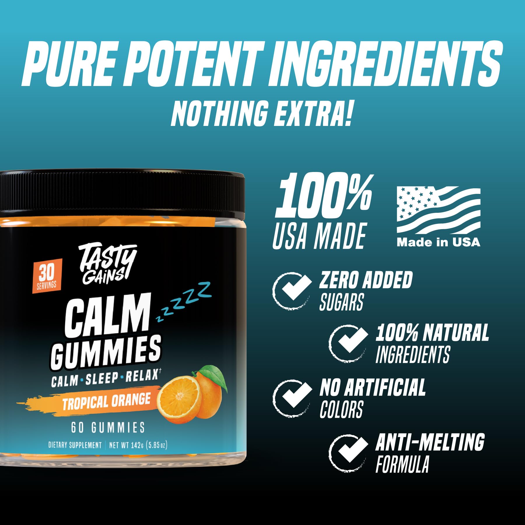 Gominolas de TASTY GAINS con L-teanina para equilibrio emocional y calma