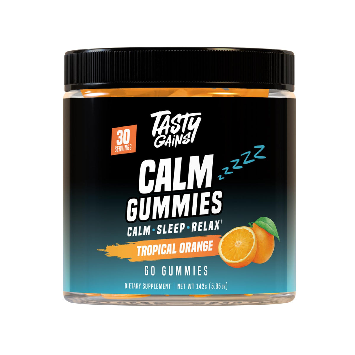 Gominolas de magnesio TASTY GAINS en botella para relajación y sueño reparador