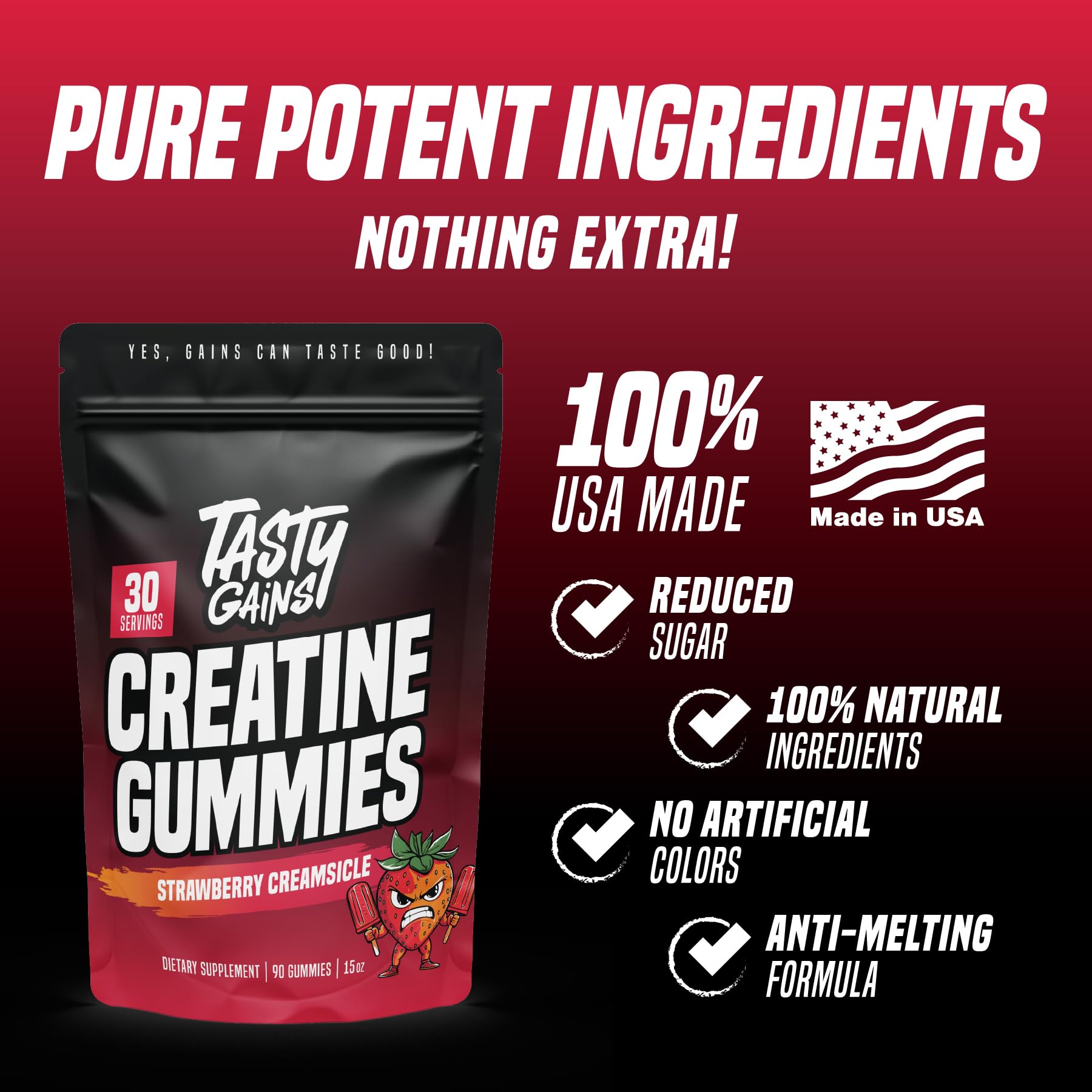 Gominolas para entrenamiento de TASTY GAINS, sabor agradable y conveniente.