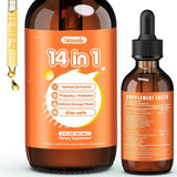 Tatavonix 14 en 1 gotas a base de plantas para apoyo digestivo diario.