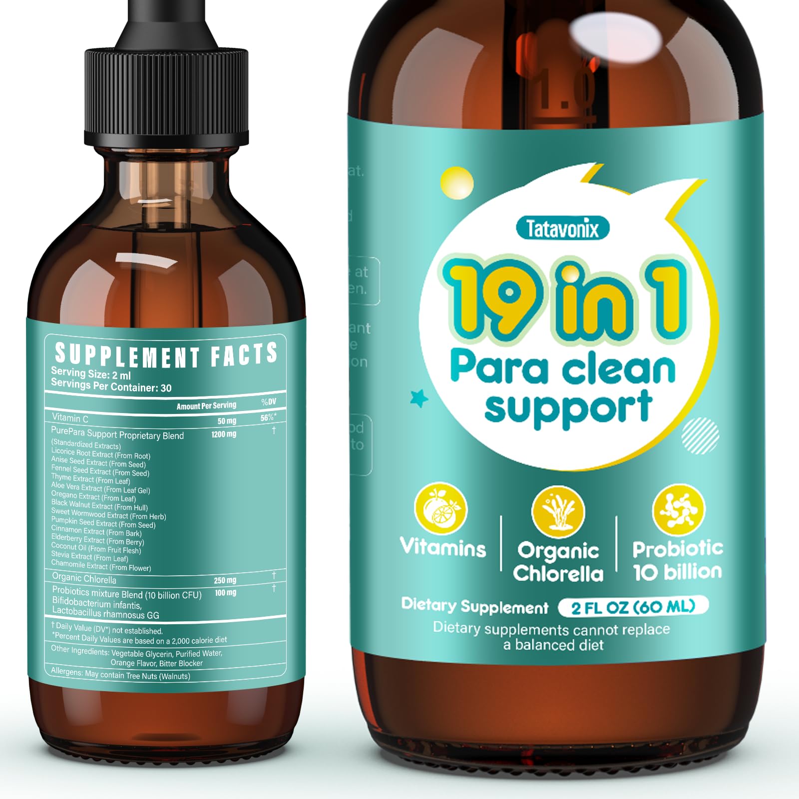 Tatavonix gotas limpieza intestinal, uso diario suave para la comodidad digestiva familiar.