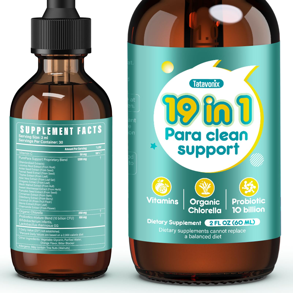 Tatavonix gotas limpieza intestinal, uso diario suave para la comodidad digestiva familiar.