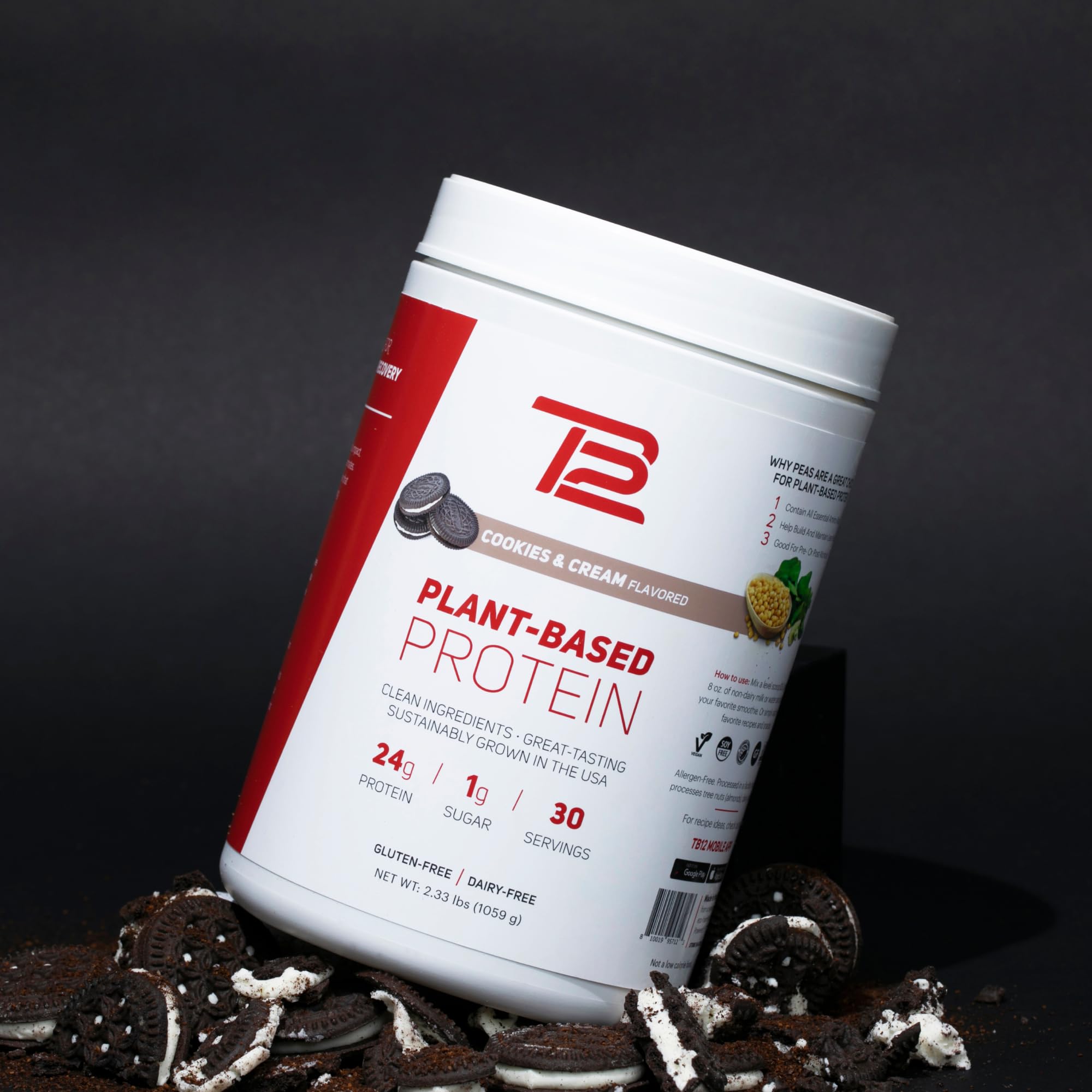 TB12 Proteína vegetal, ingredientes vegetales de origen único.
