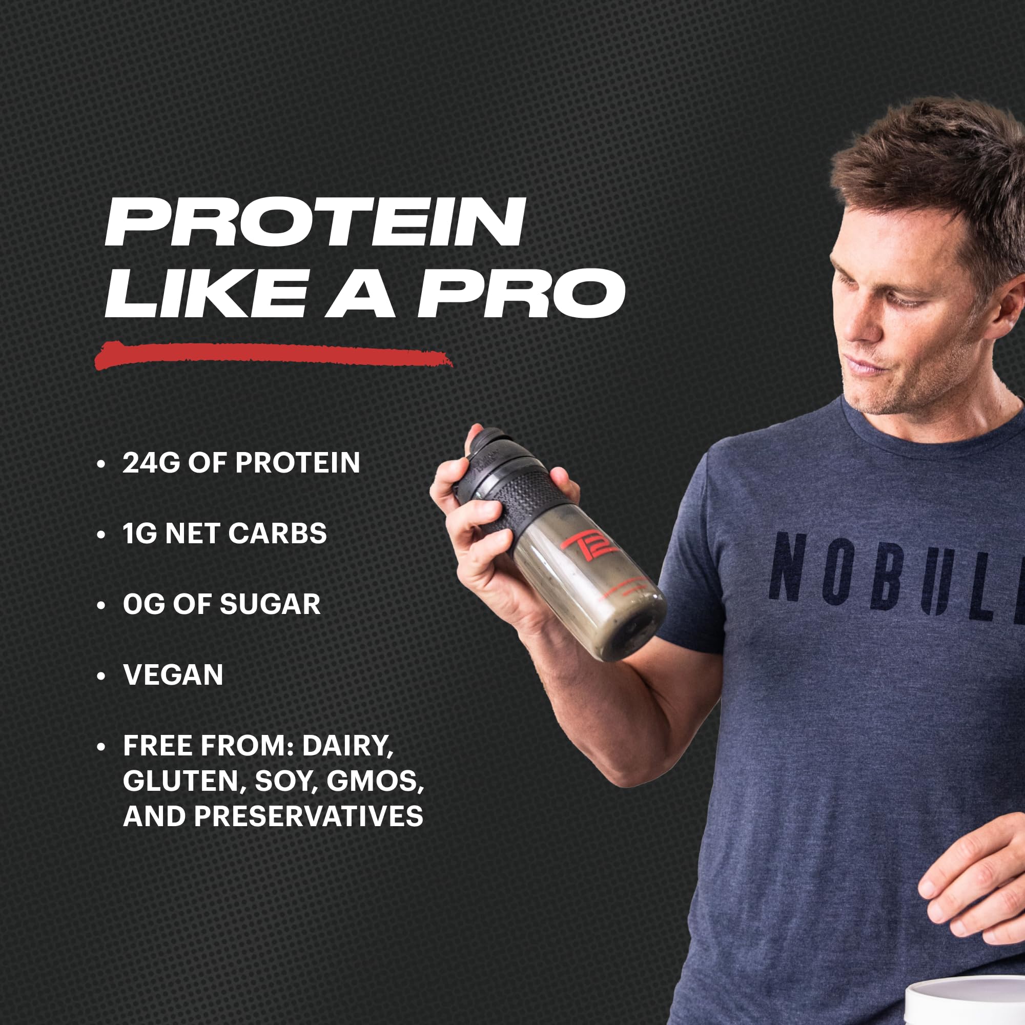TB12 Proteína vegetal porciones diarias para una comida rápida.