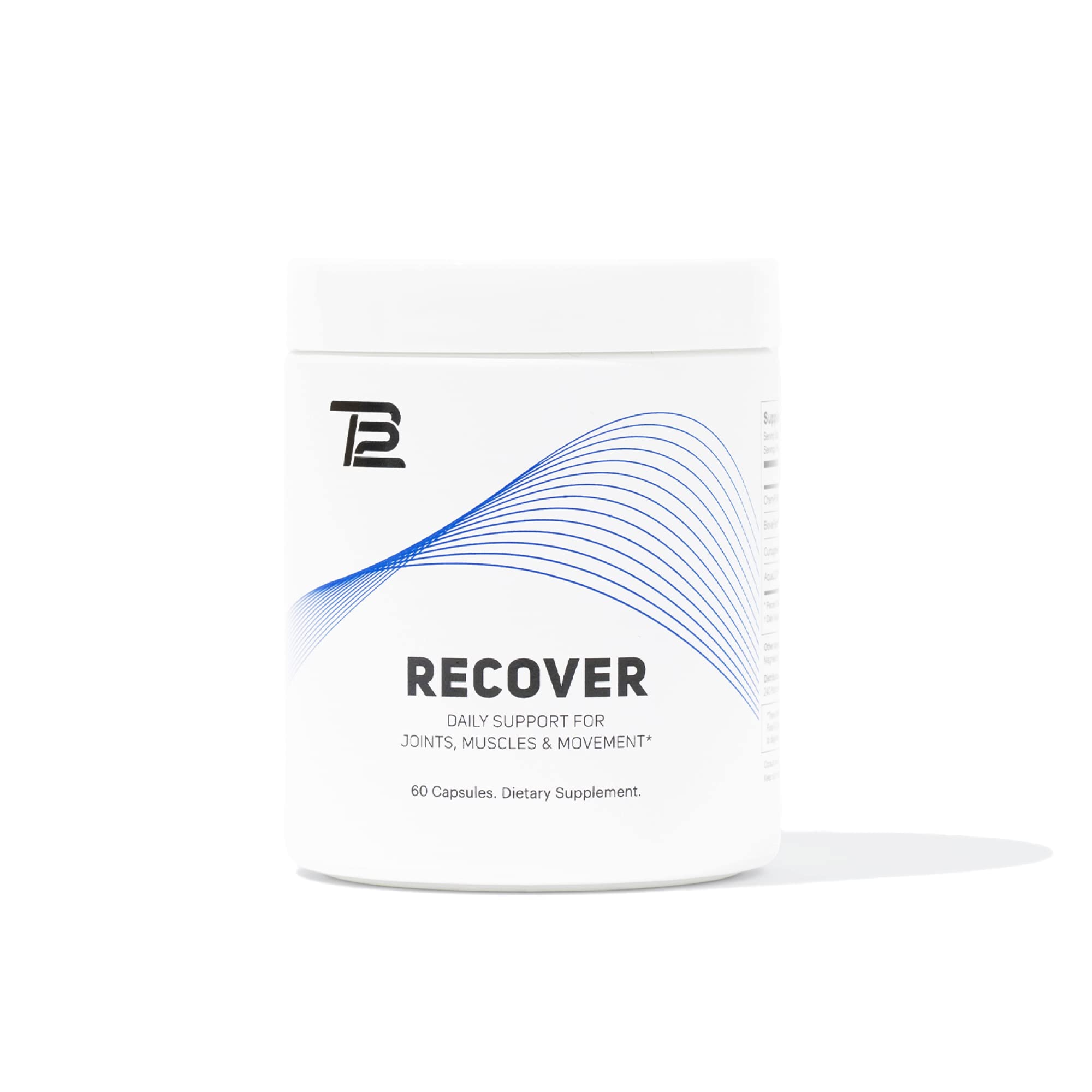 TB12 Recover: bote de cápsulas para recuperación muscular y movilidad.