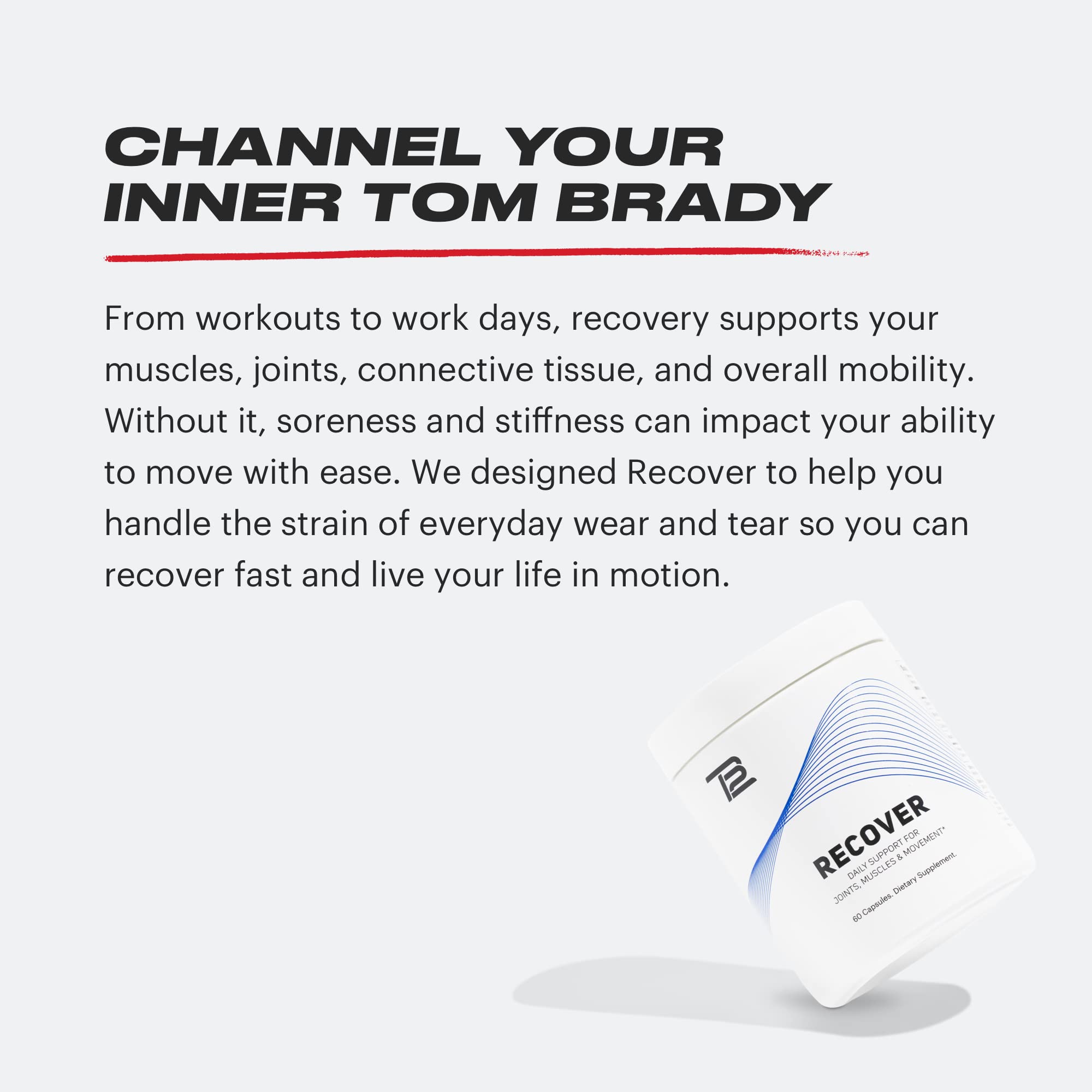 TB12 Recover: membrana de huevo para soporte de tejido conectivo.