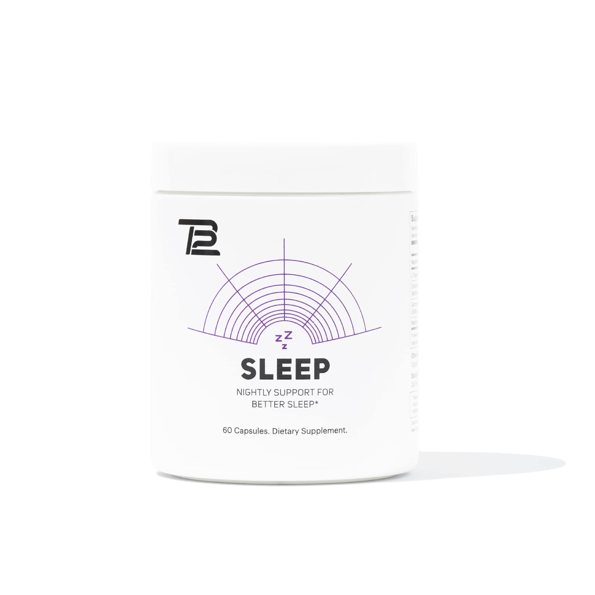 TB12 Sleep: botella de cápsulas para un descanso nocturno más relajado.