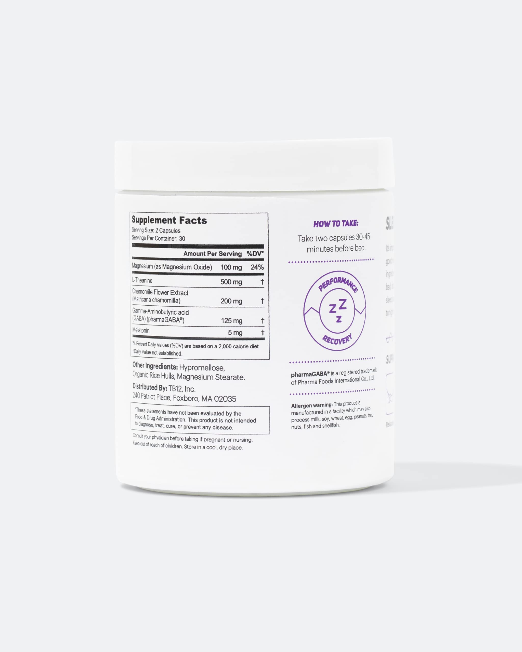 TB12 Sleep: fórmula sin gluten, sin lácteos y sin soja para mayor compatibilidad.