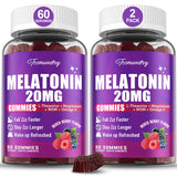 Gominolas de Melatonina 20 mg de Tcemundry en botella para noche más tranquila.