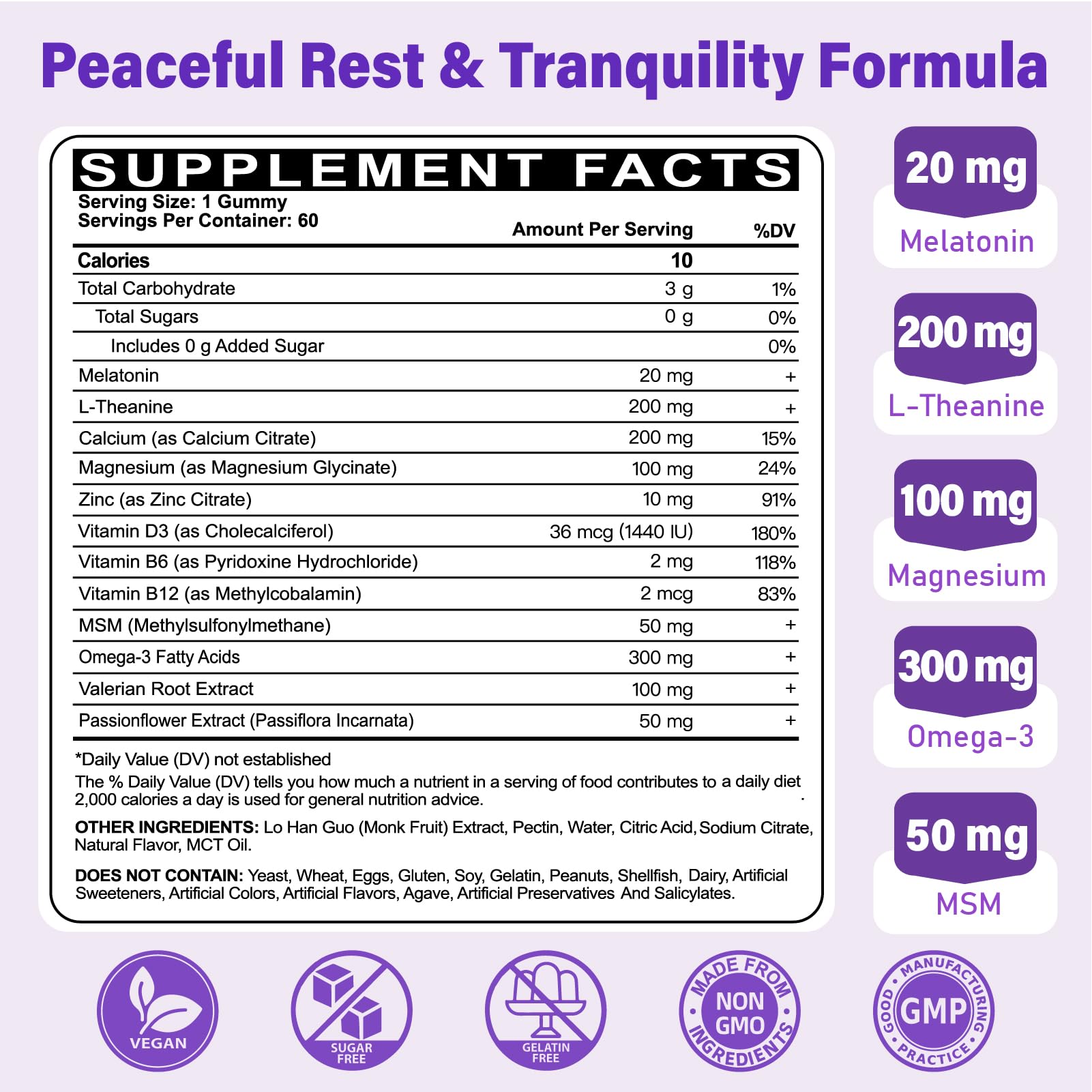 Primer plano de gominola Tcemundry, sabor agradable para dormir.