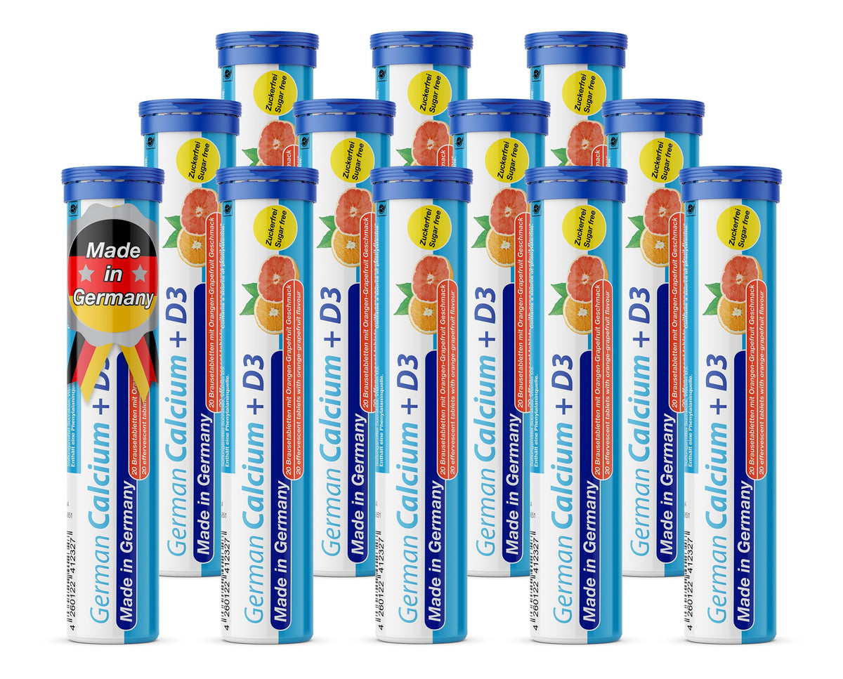 T&D German Calcium + D, tableta efervescente sabor naranja-pomelo para complementar la ingesta diaria