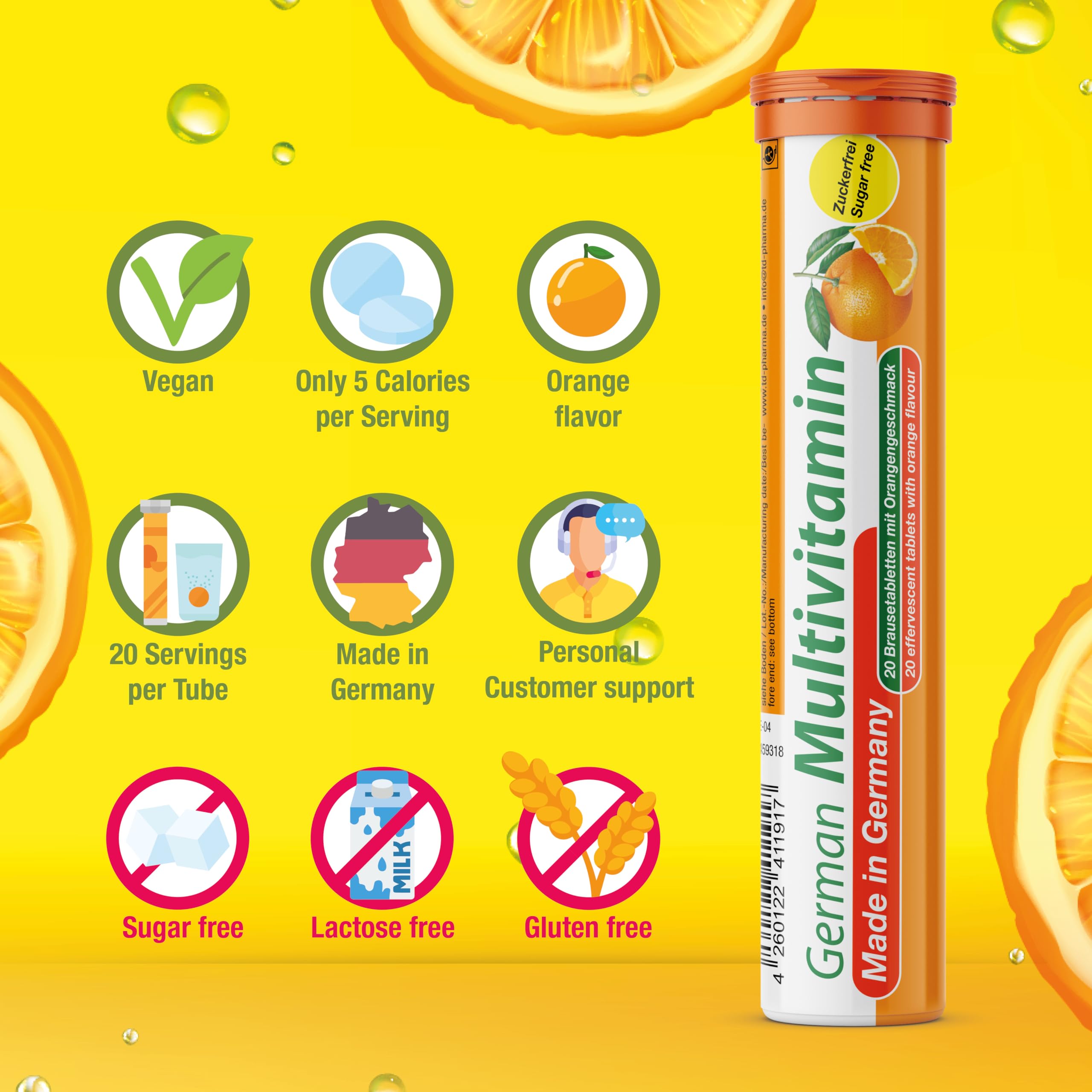 T&D Multivitamin alemán, lista de vitaminas en clave para la ingesta diaria