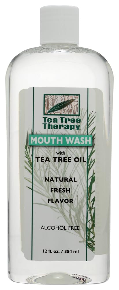 Tea Tree Therapy enjuague bucal, frasco 12oz, aliento fresco todo el día.