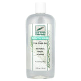 Tea Tree Therapy enjuague bucal sin alcohol 12 oz, vista frontal del envase, para uso diario