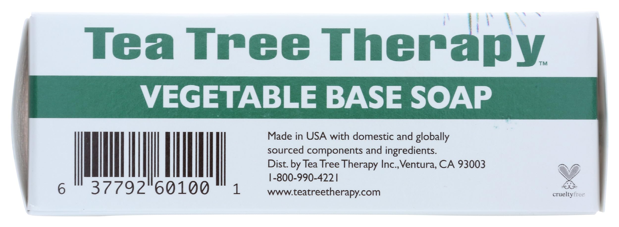 Tea Tree Therapy jabón barra base veg, color natural que sugiere ingredientes vegetales.