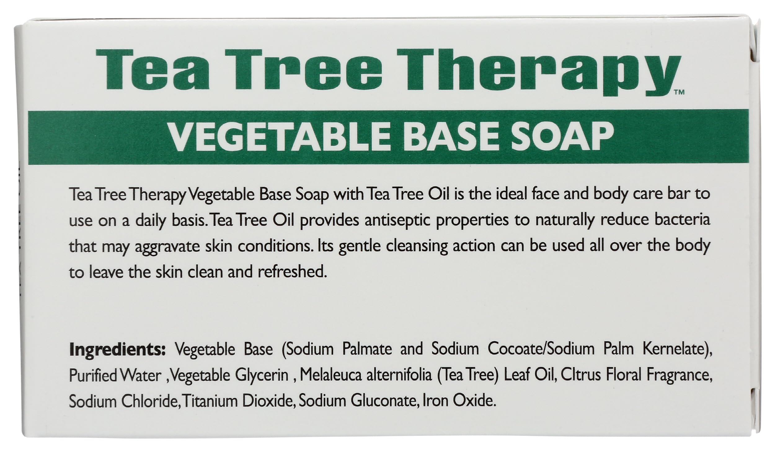Tea Tree Therapy jabón barra base veg, corte limpio para porciones uniformes.