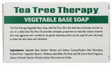 Tea Tree Therapy jabón barra base veg, corte limpio para porciones uniformes.