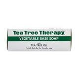 Tea Tree Therapy jabón barra base veg, empaque que facilita almacenamiento.