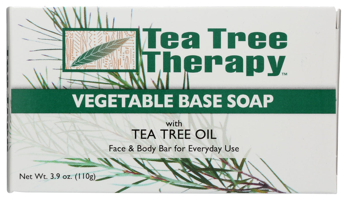 Tea Tree Therapy jabón barra base veg con textura cremosa para uso diario.