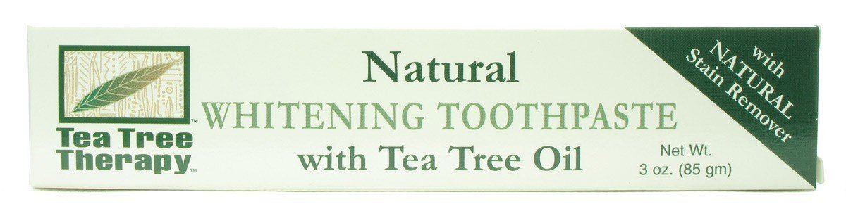 Tea Tree Therapy Pasta de dientes blanqueadora natural en 3 oz, 3 pack para blanqueado suave