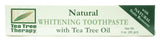 Tea Tree Therapy Pasta de dientes blanqueadora natural en 3 oz, 3 pack para blanqueado suave