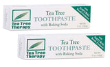 Tea Tree Therapy pasta dental con bicarbonato 5oz, paquete doble para cuidado diario.