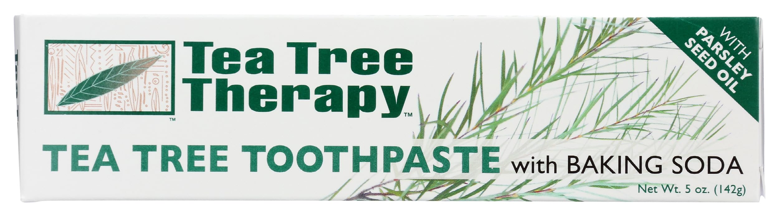 Tea Tree Therapy Pasta Dental envase de 5 onzas para uso diario.