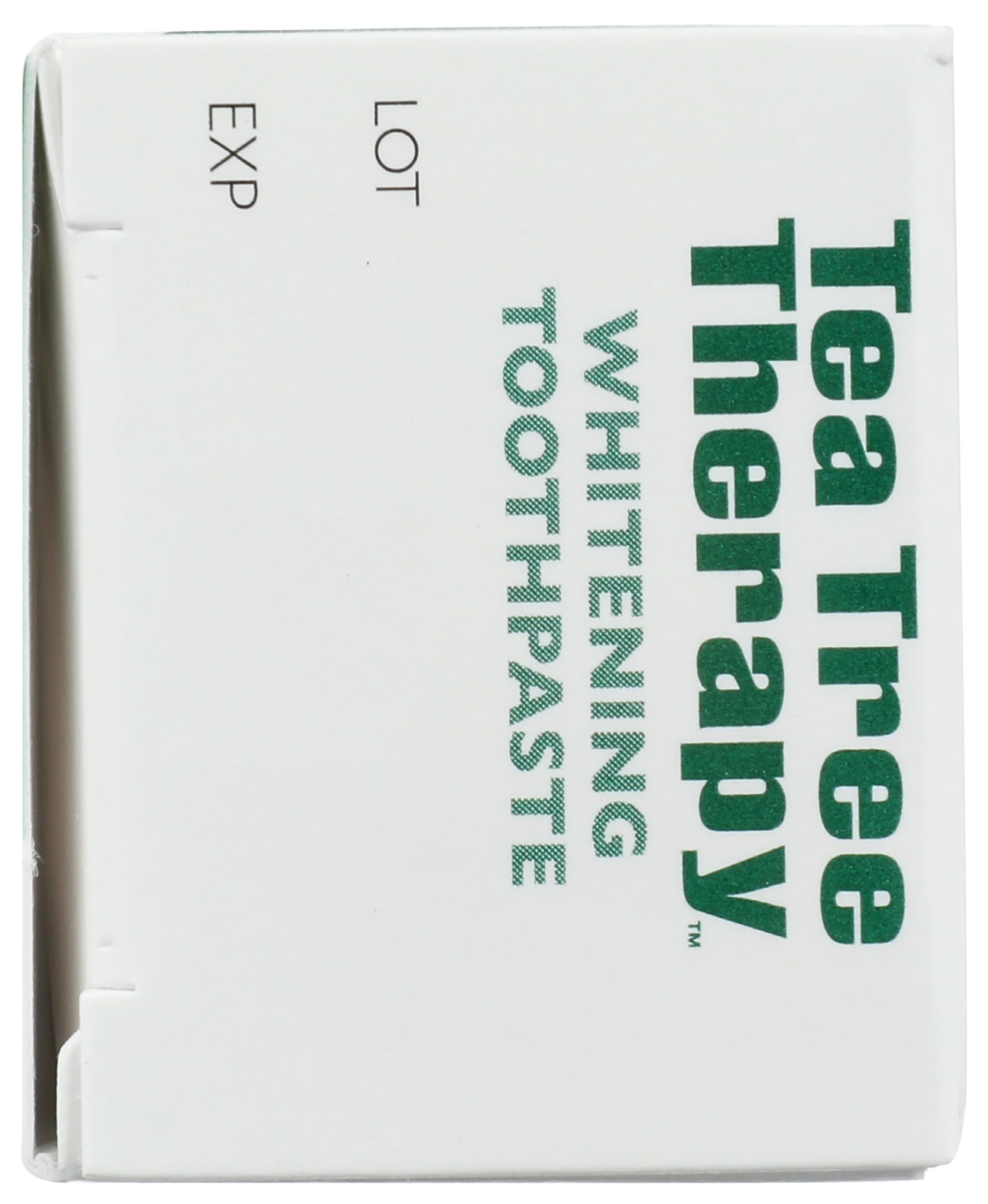 Pasta dental Tea Tree Therapy blanqueadora natural, capuchón detalle: cierre seguro y práctico.
