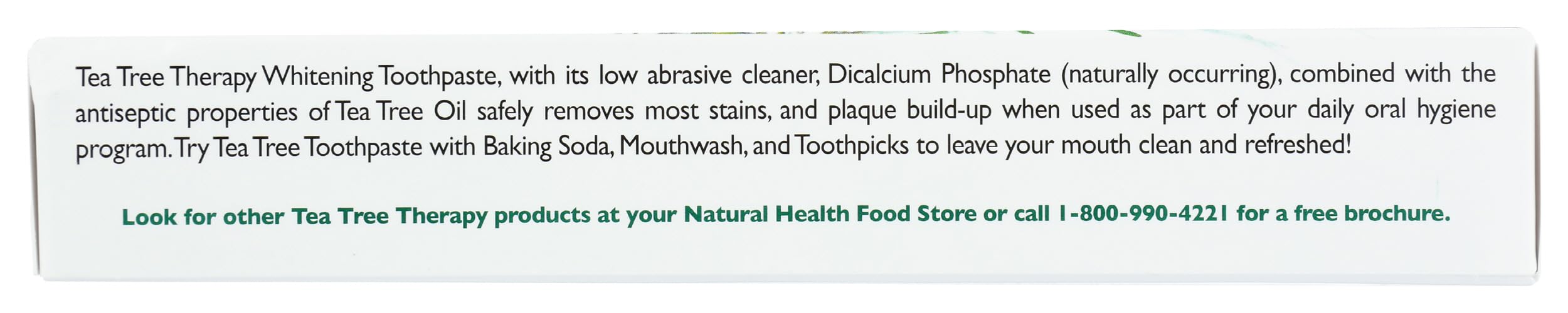 Pasta dental Tea Tree Therapy blanqueadora natural, dosis diaria: rendimiento constante.