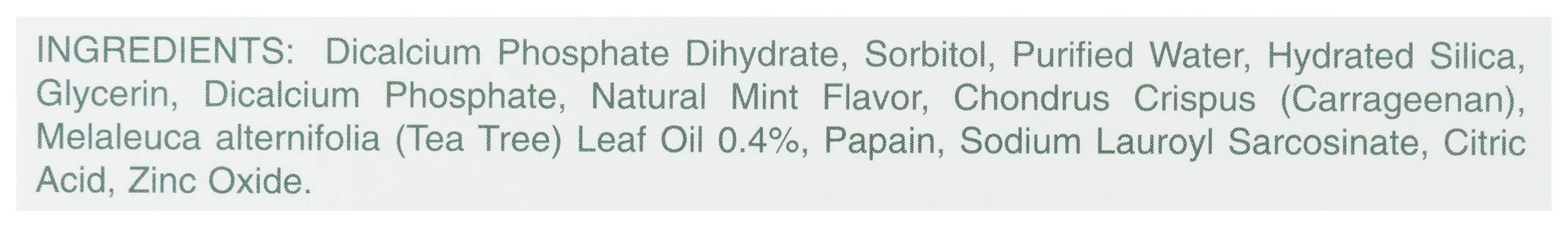 Pasta dental Tea Tree Therapy blanqueadora natural, textura crema: cepillado cómodo y fresco.