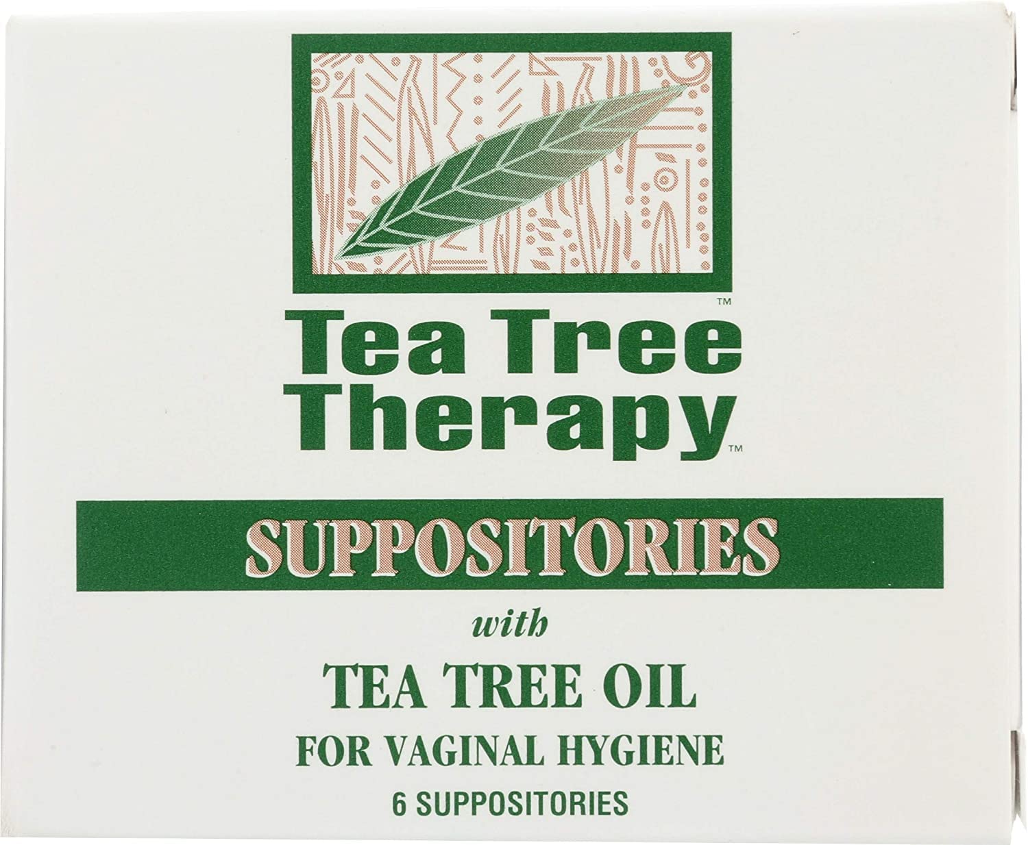 Tea Tree Therapy supositorio de 6 unidades para higiene íntima suave y conveniente.