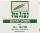 Tea Tree Therapy supositorio de 6 unidades para higiene íntima suave y conveniente.