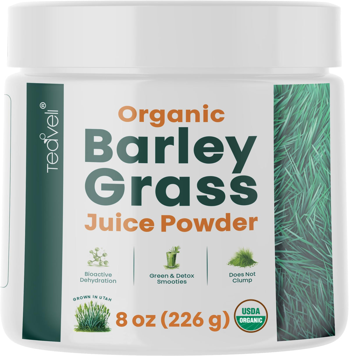 Teaveli polvo de zumo de cebada orgánica, ideal para batidos con beneficios naturales