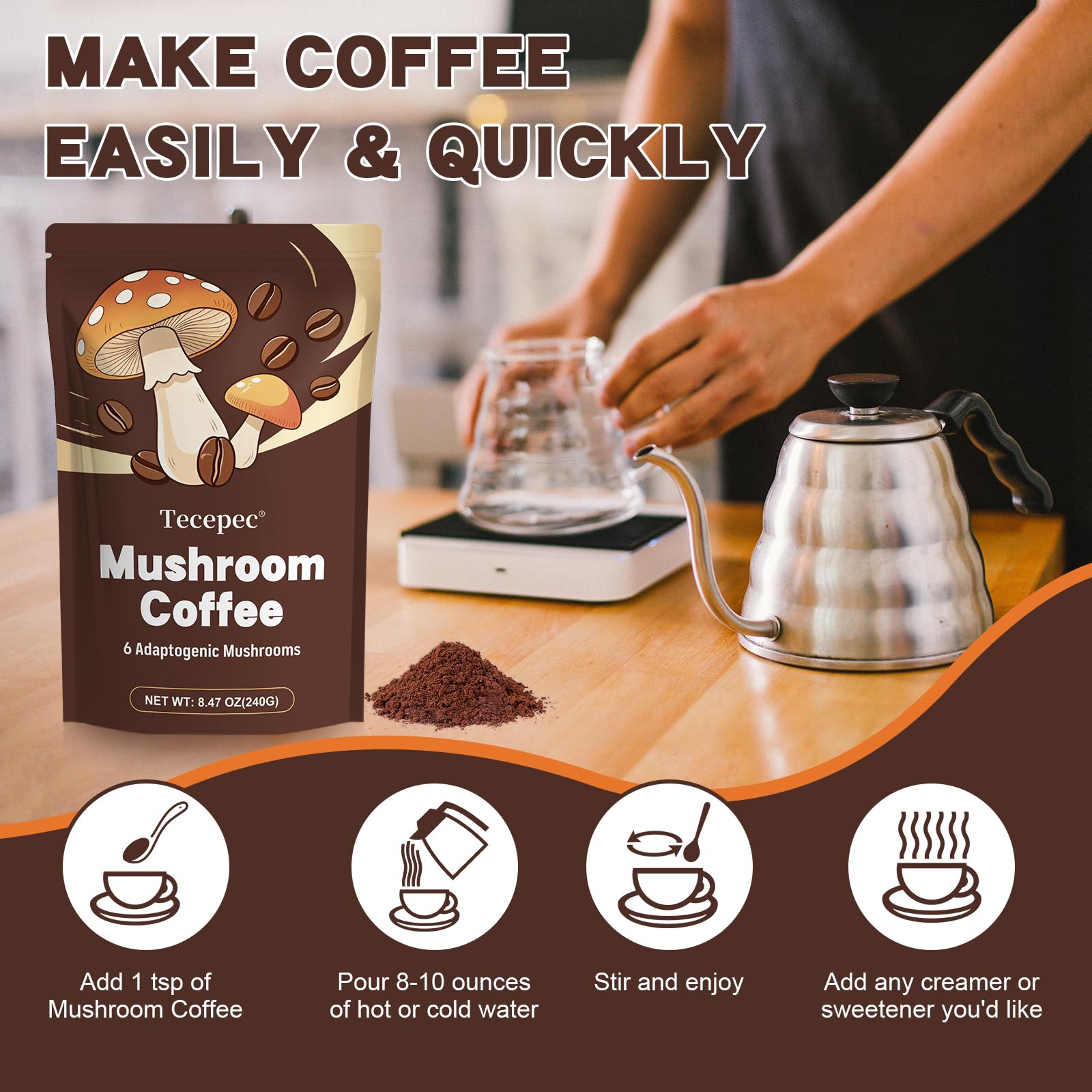 Tecepec café dinámico para bebidas cremosas y reconfortantes.