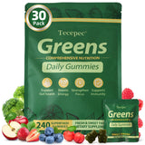Tecepec Greens Daily Gummies en envase práctico para consumo diario.