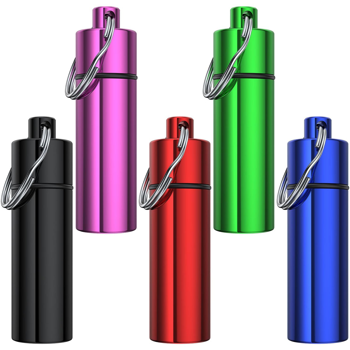 TecQach porta-pastillas en llavero de metal, práctico para llevar a diario.