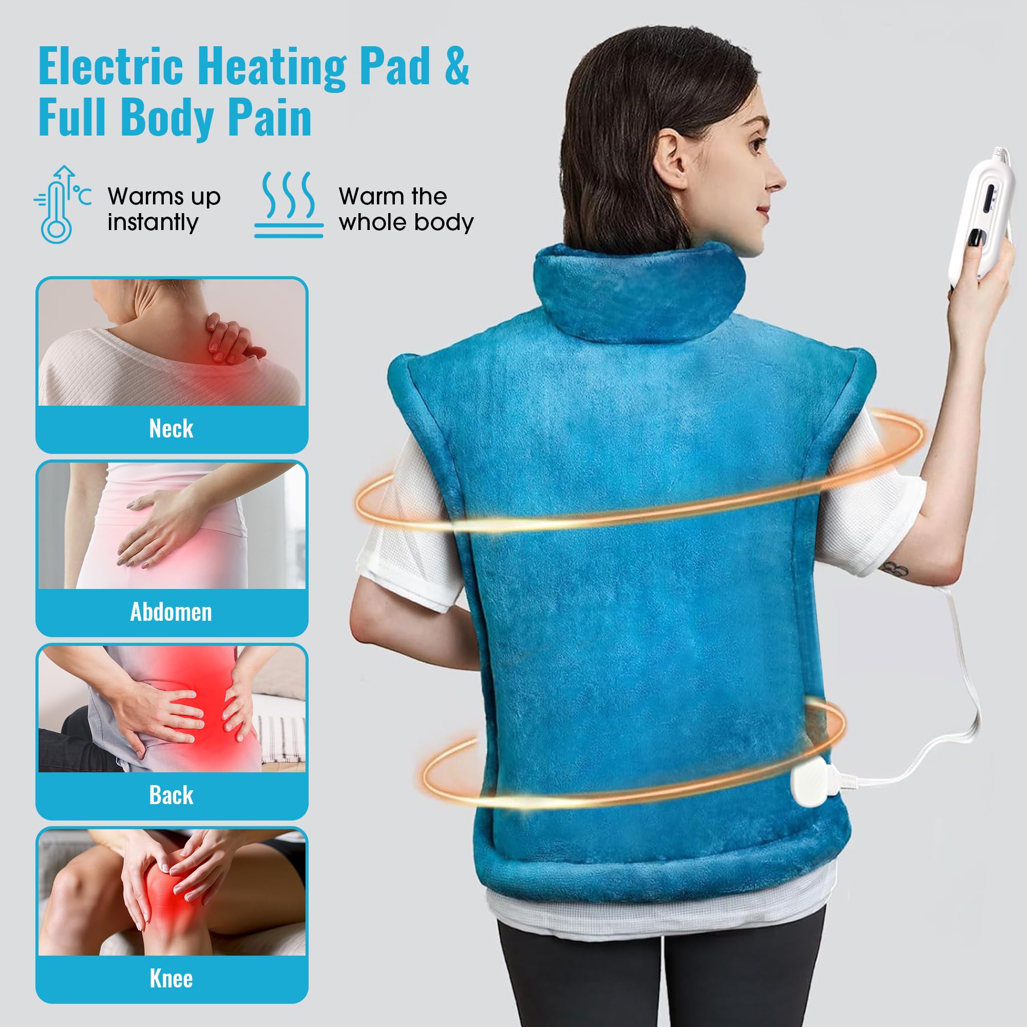 Almohadilla Tefici para cuello y hombros, calor suave para relajación