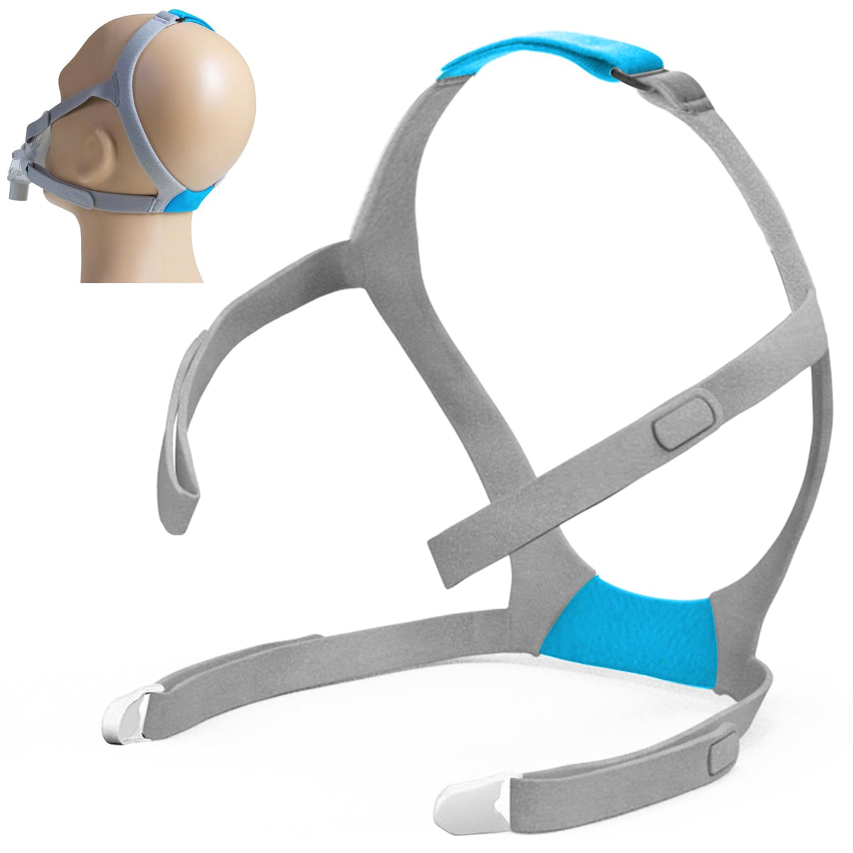 Tegneo Airfit F30: correa de cabeza suave para un ajuste cómodo durante la noche.