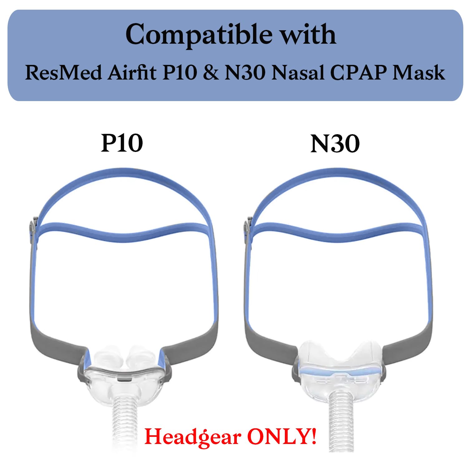 Tegneo Airfit P10 Headgear: pack de 3 correas de repuesto para CPAP.