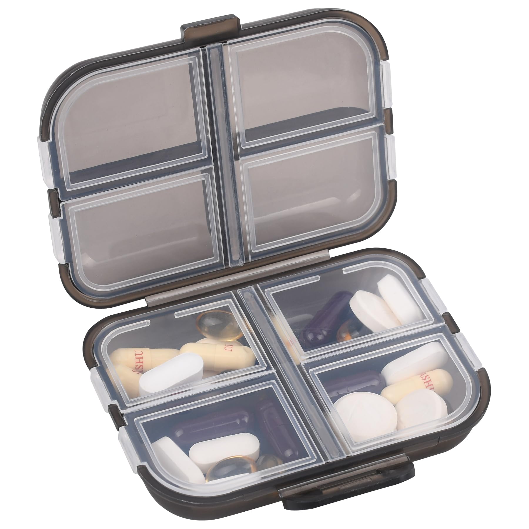 Teikou organizador de pastillas de viaje con 8 celdas para medicación diaria