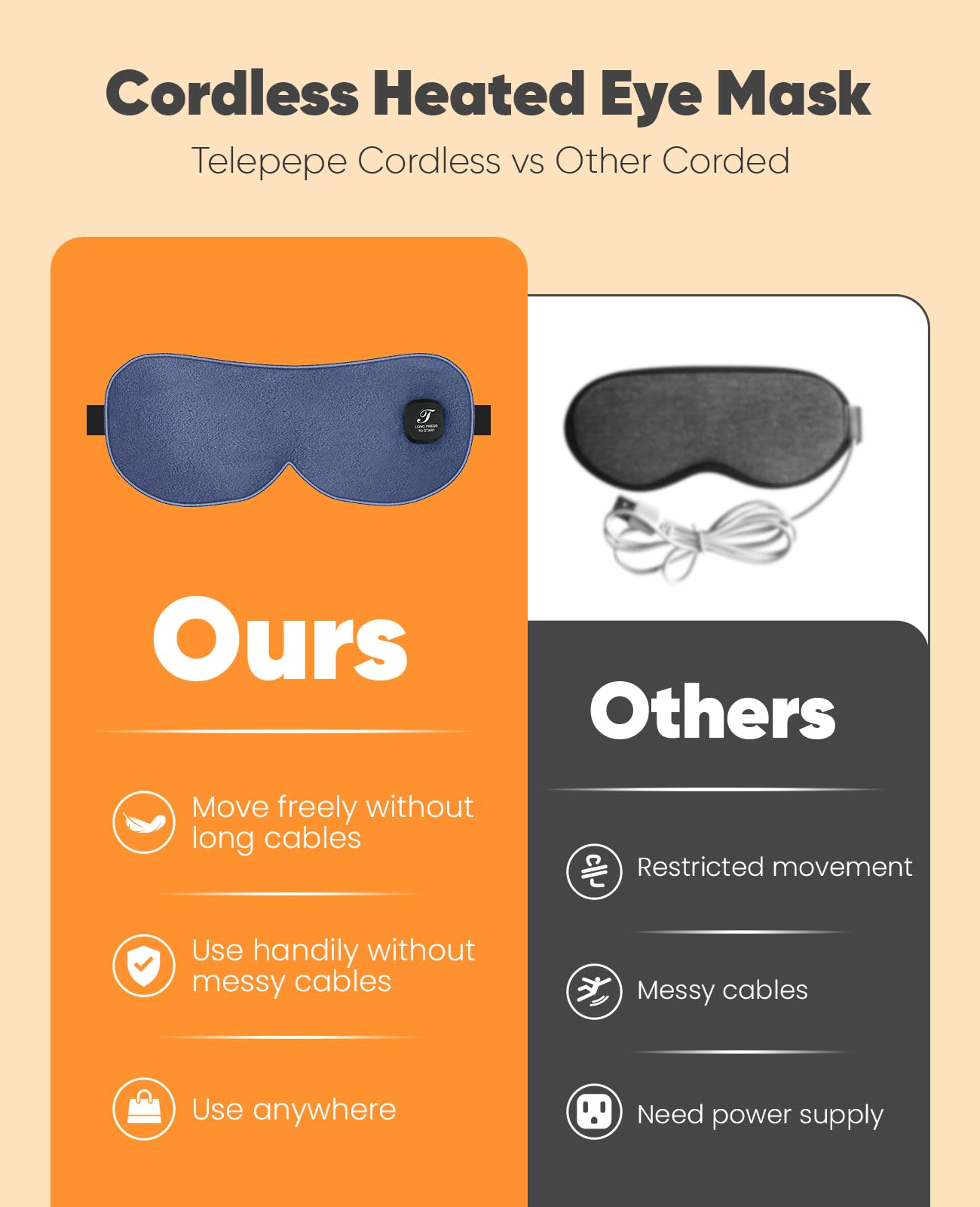 Telepepe con tres temperaturas, ajuste rápido para confort ocular