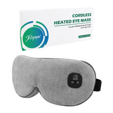 Telepepe mascarilla ocular caliente en uso con batería integrada para uso móvil.