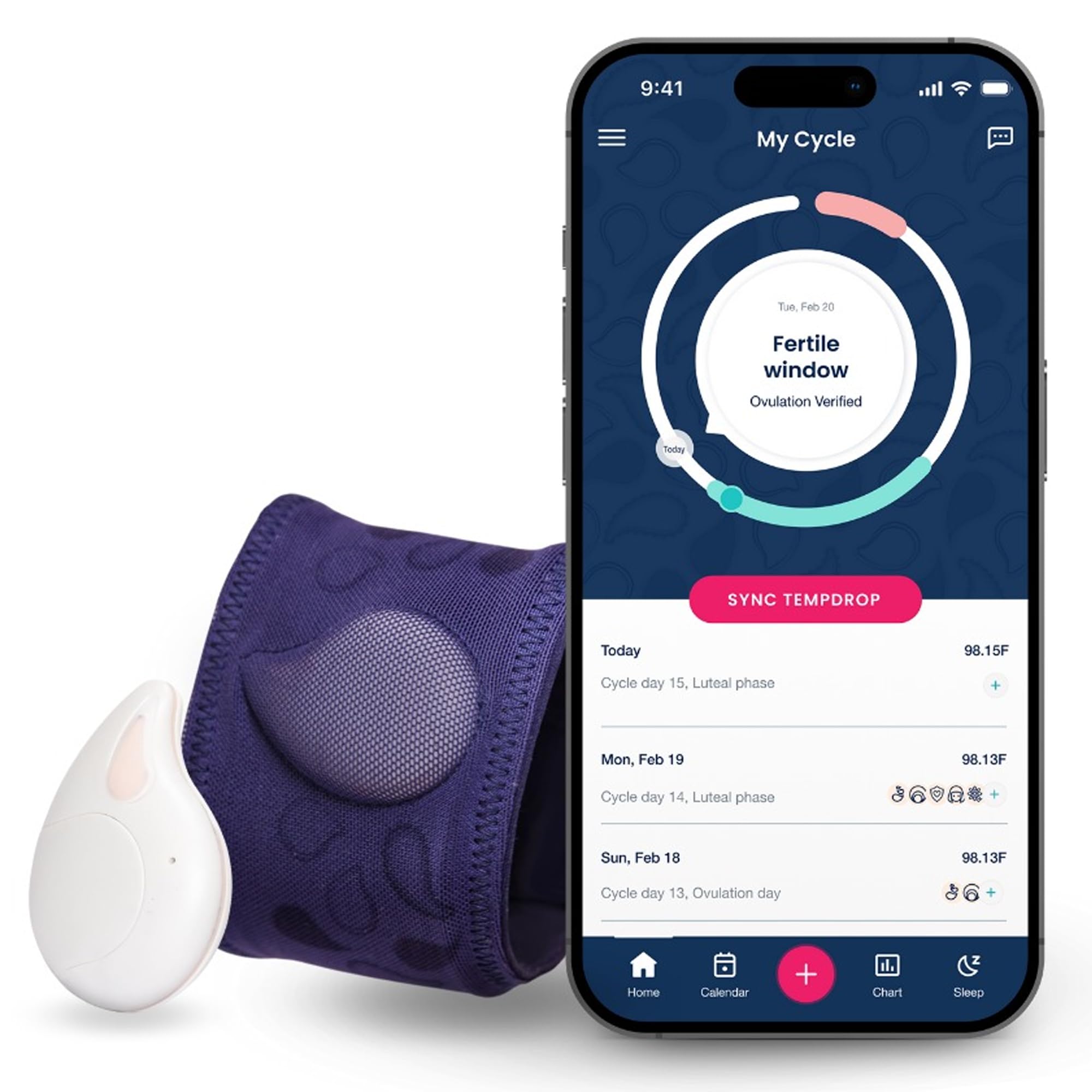 Tempdrop: sensor en el brazo durante el sueño para seguimiento de la temperatura basal