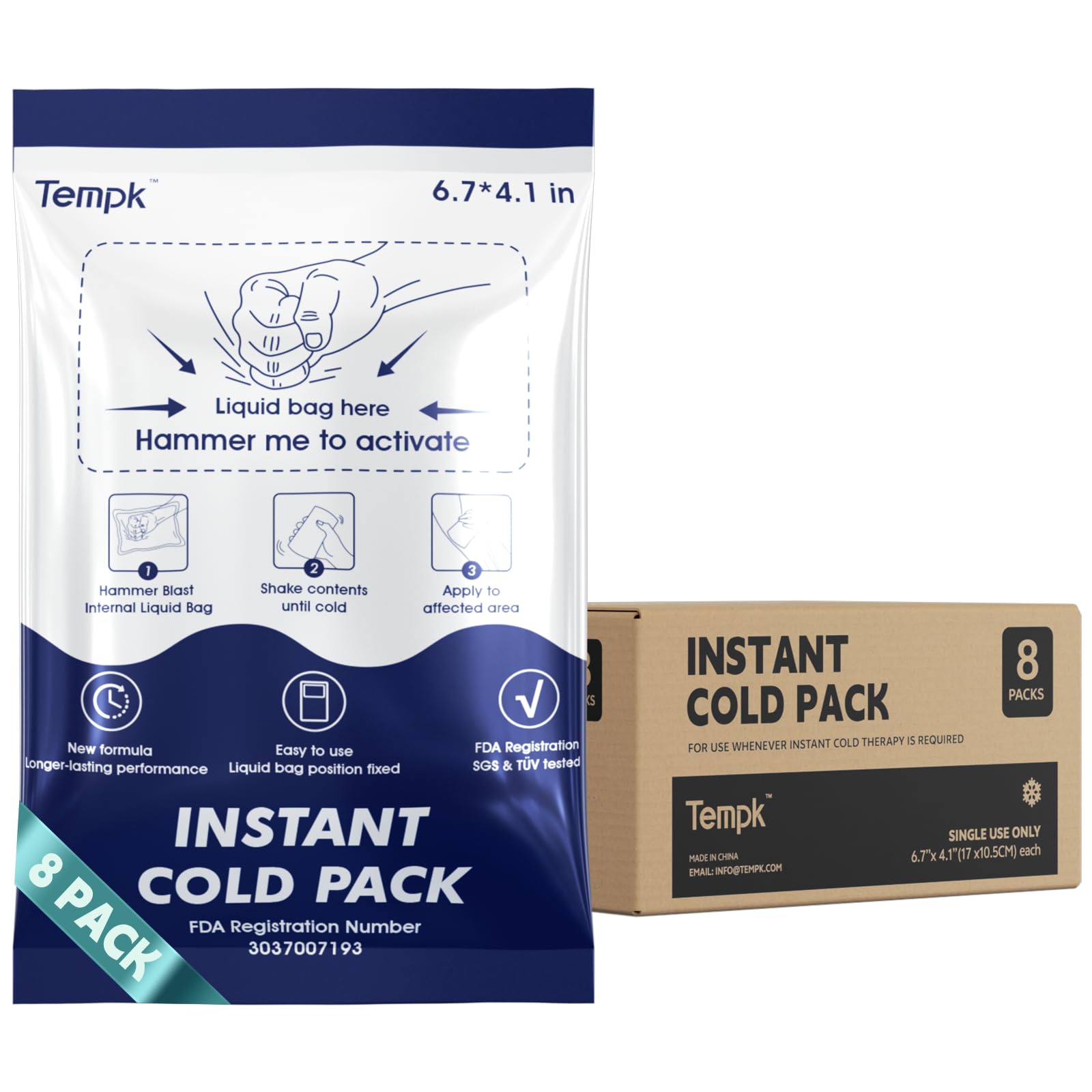 Tempk 8 Paquetes Grandes: empaque exterior práctico para botiquín.