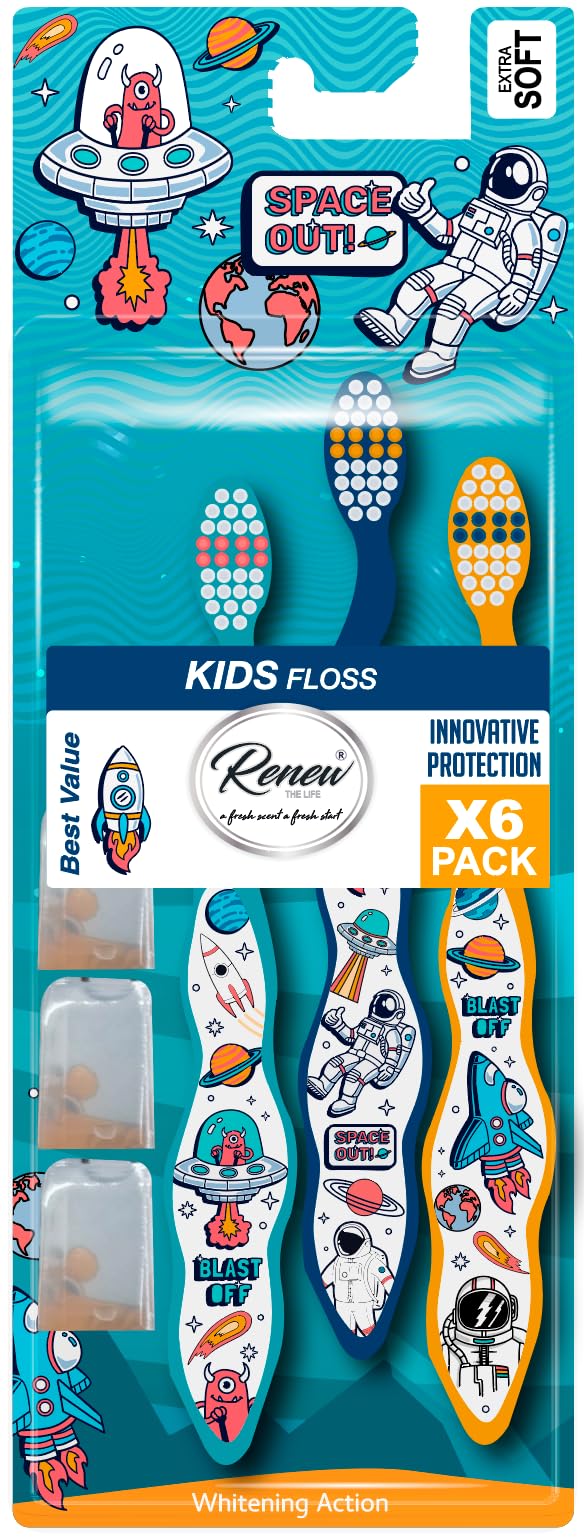 Cepillo Tender Me Renew Life para niños con tapa, ideal para viaje y almacenamiento.